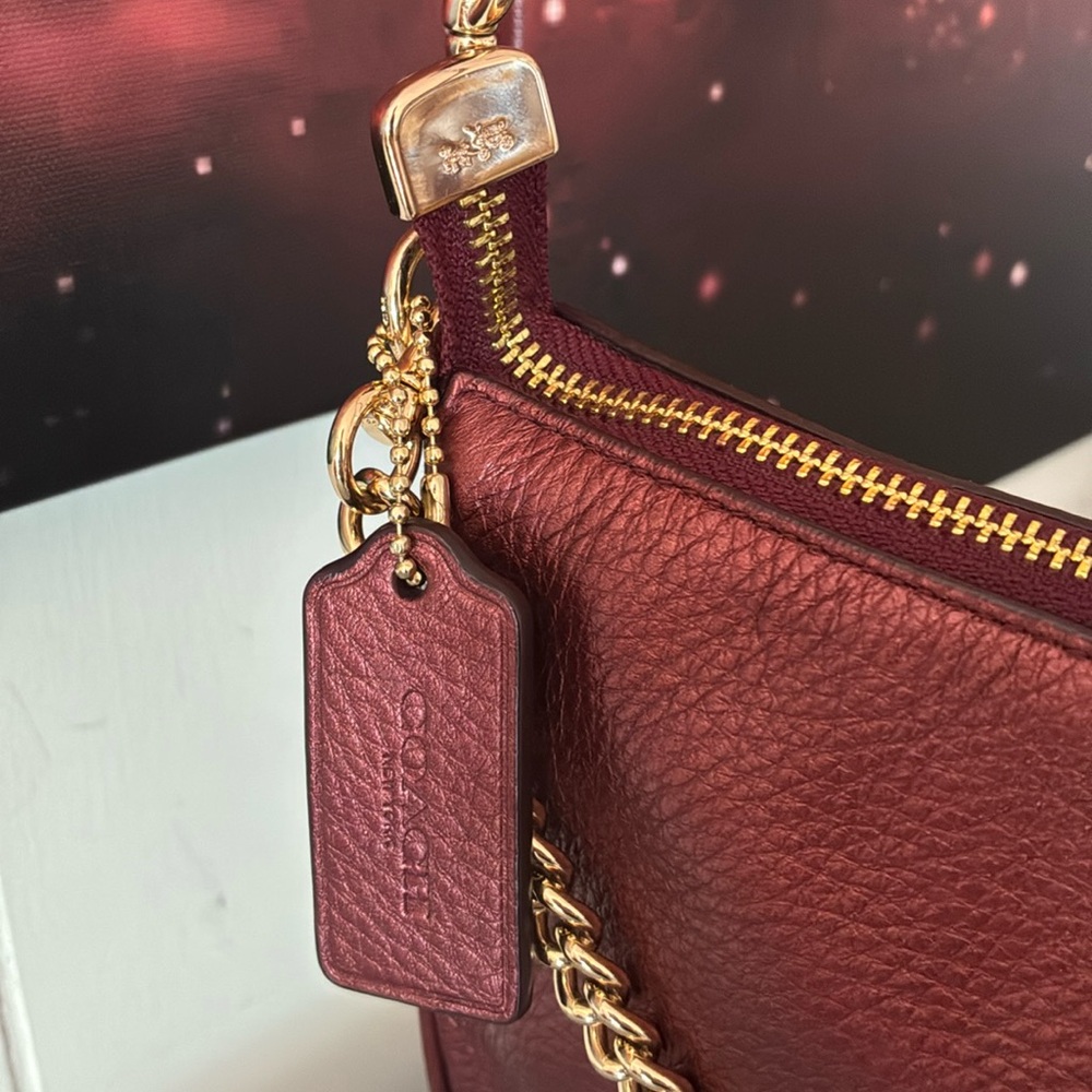 Coach Carrie Burgundy Leather Crossbody - Picture 4 of 11